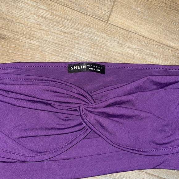 SHEIN Off Shoulder Twist Front Cut Out Crop Top - Picture 6 of 10